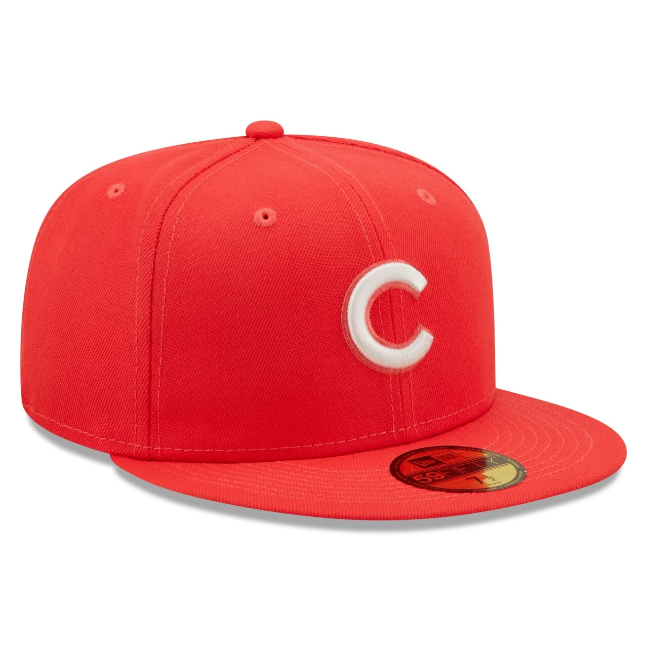 Men's Chicago Cubs New Era Red Lava Highlighter Logo 59FIFTY Fitted Hat - Image 3