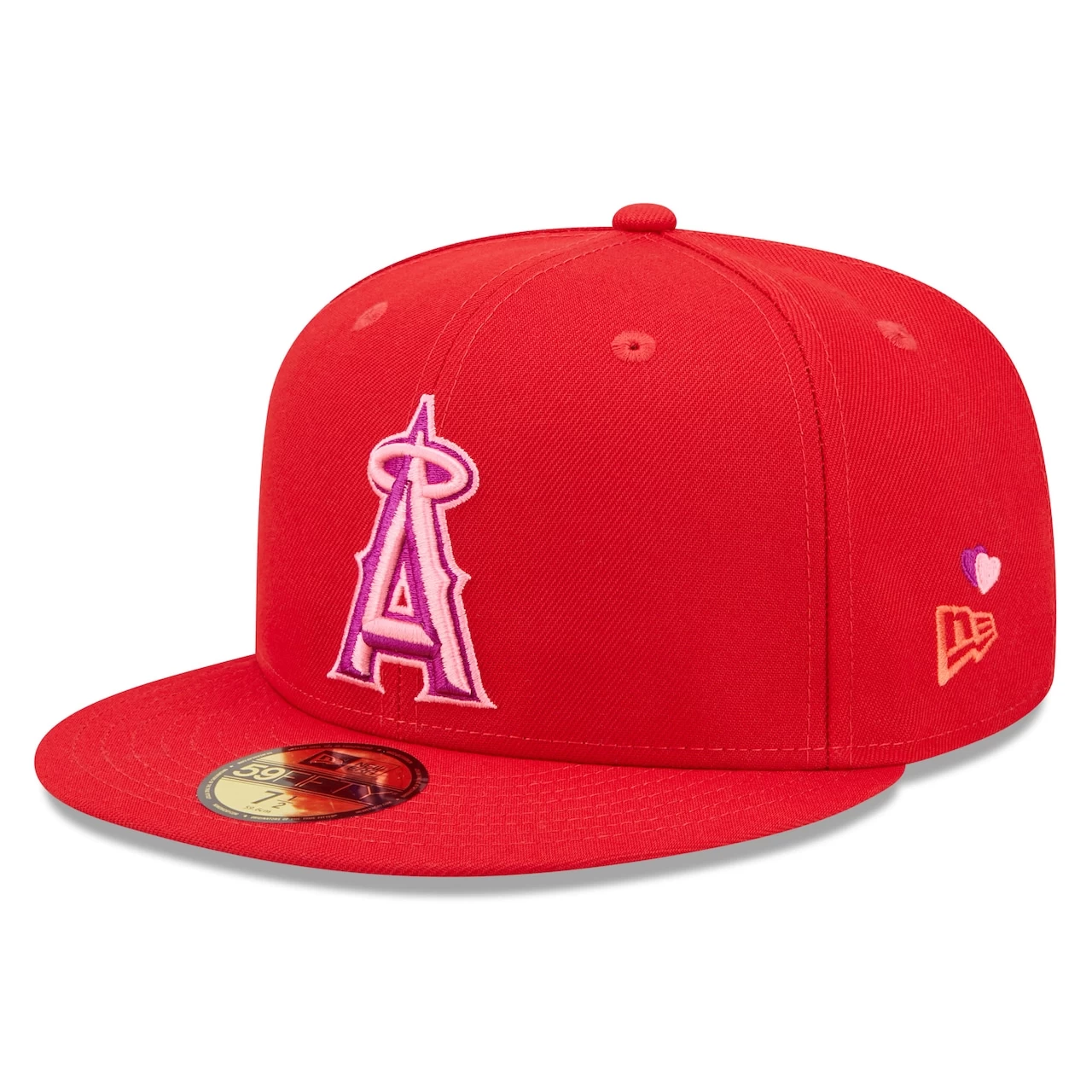 Men's Los Angeles Angels New Era Red Purple Undervisor 59FIFTY Fitted Hat