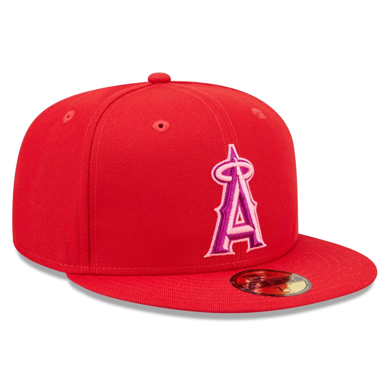 Men's Los Angeles Angels New Era Red Purple Undervisor 59FIFTY Fitted Hat - Image 3
