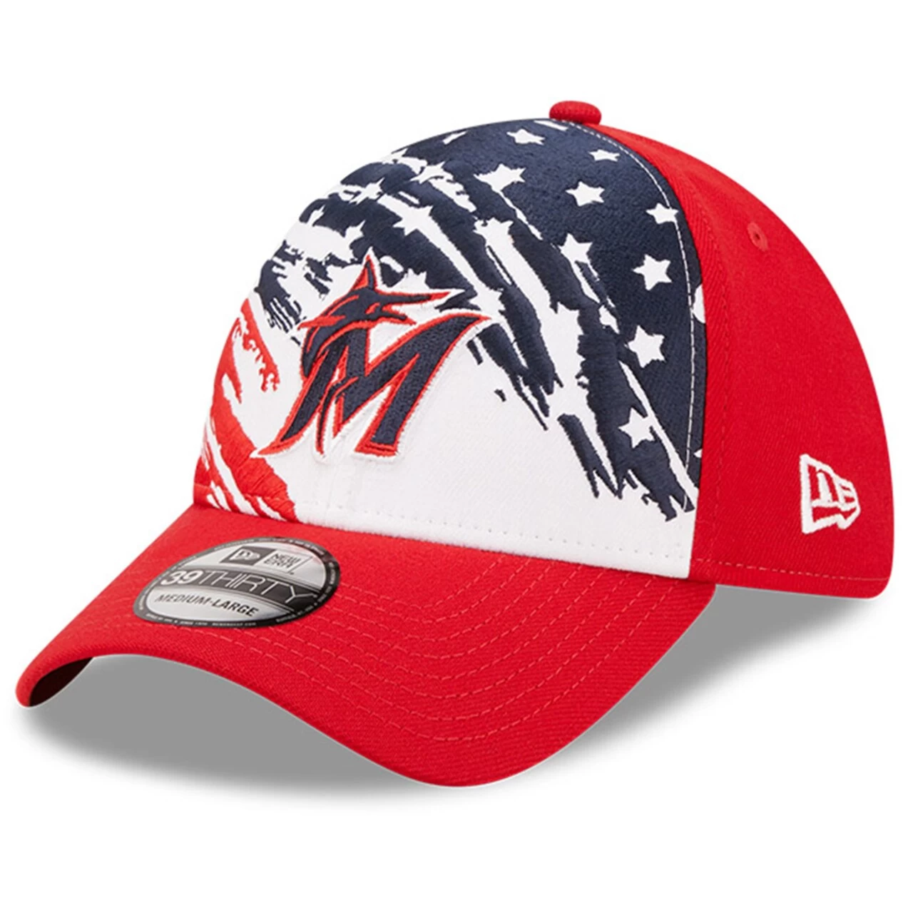 Men's Miami Marlins New Era Red 2022 4th Of July 39THIRTY Flex Hat 3 Men's Miami Marlins New Era Red 2022 4th Of July 39THIRTY Flex Hat