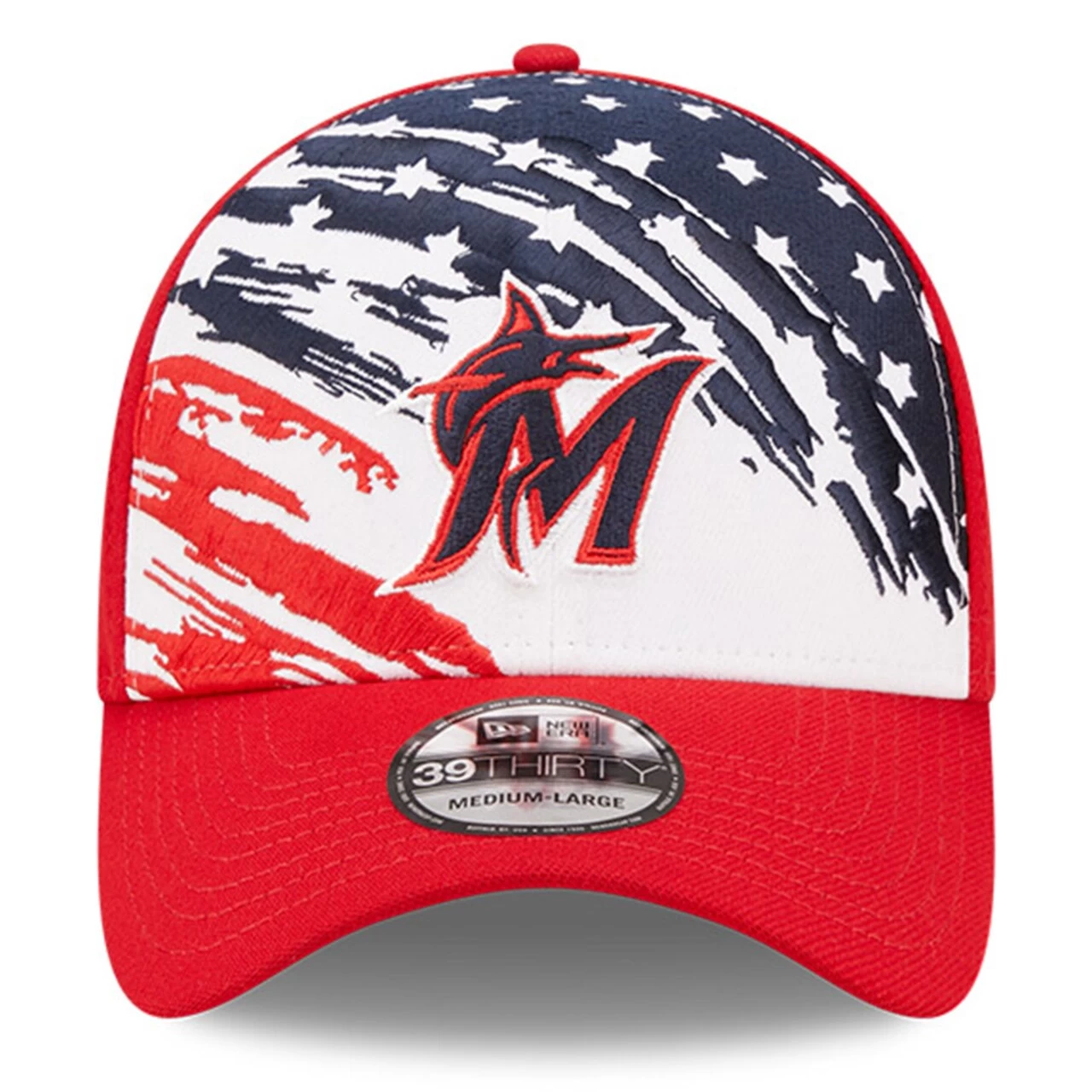 Men's Miami Marlins New Era Red 2022 4th Of July 39THIRTY Flex Hat 4 Men's Miami Marlins New Era Red 2022 4th Of July 39THIRTY Flex Hat - Image 2