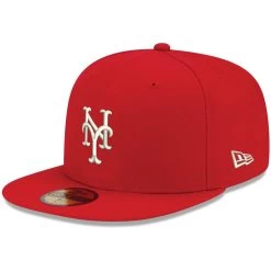 Men's New York Mets New Era Red White Logo 59FIFTY Fitted Hat