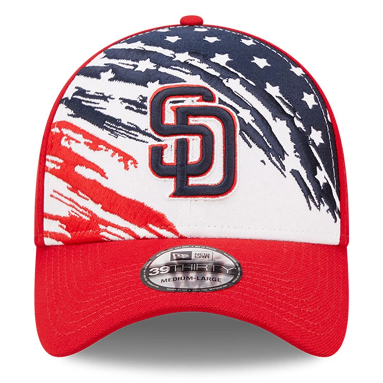 Men's San Diego Padres New Era Red 2022 4th Of July 39THIRTY Flex Hat - Image 2