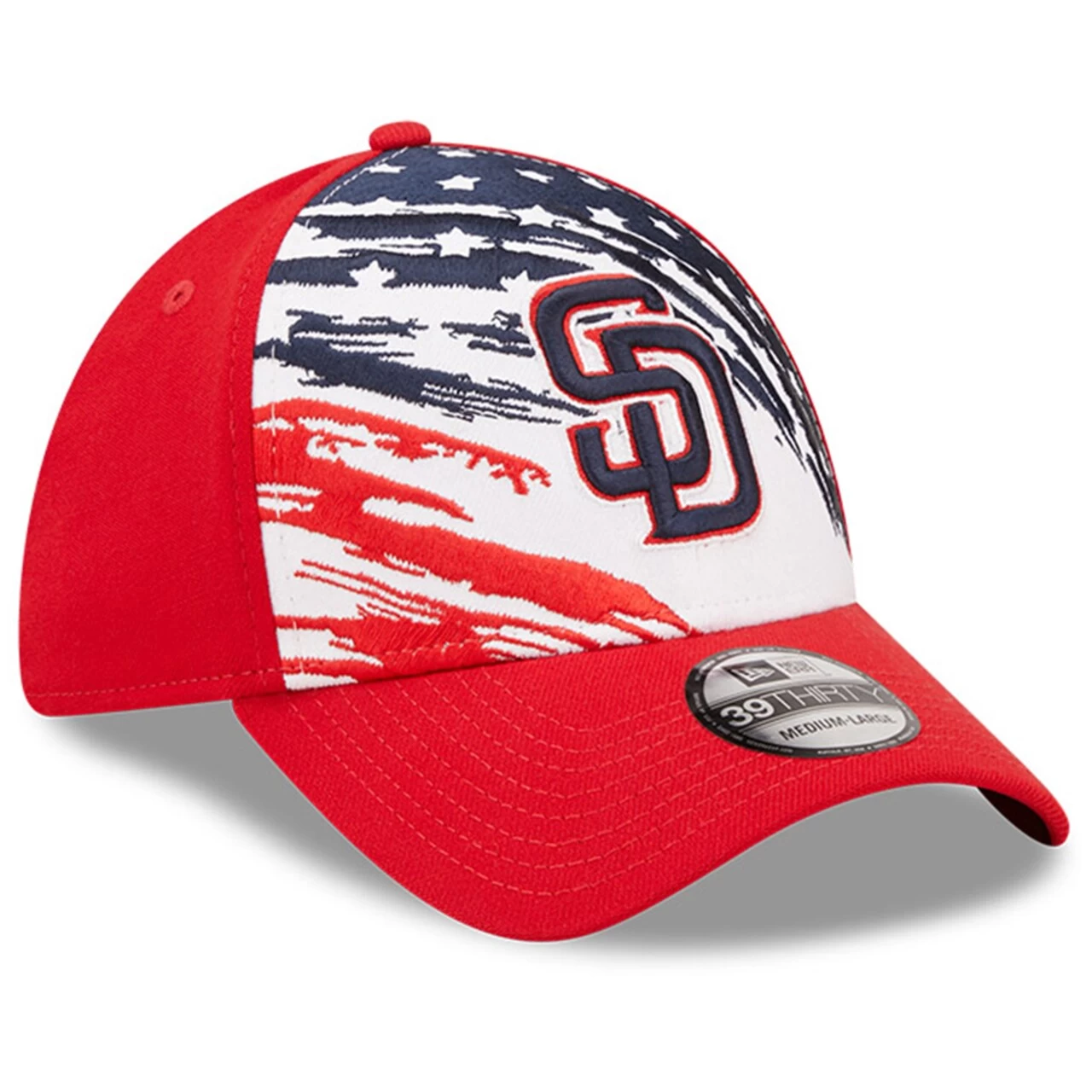 Men's San Diego Padres New Era Red 2022 4th Of July 39THIRTY Flex Hat - Image 3