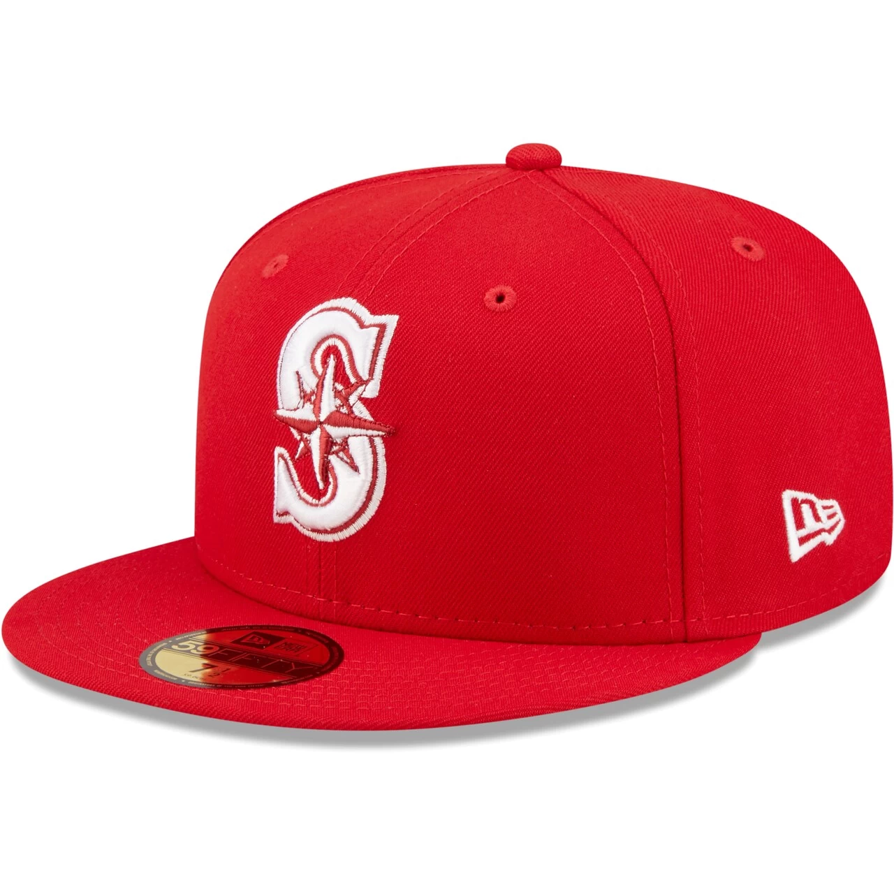 Men's Seattle Mariners New Era Red White Logo 59FIFTY Fitted Hat
