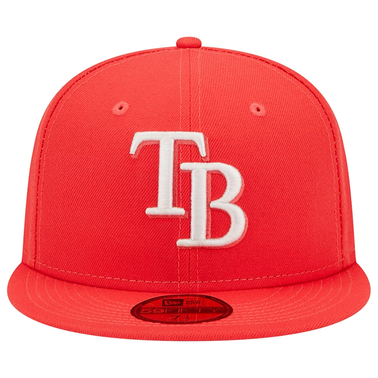 Men's Tampa Bay Rays New Era Red Lava Highlighter Logo 59FIFTY Fitted Hat - Image 2