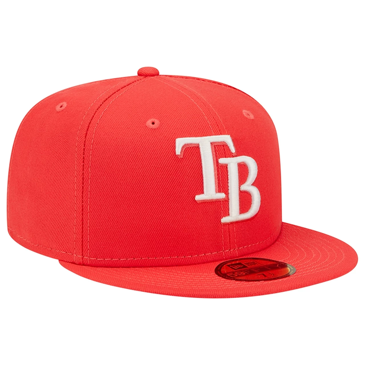 Men's Tampa Bay Rays New Era Red Lava Highlighter Logo 59FIFTY Fitted Hat - Image 3