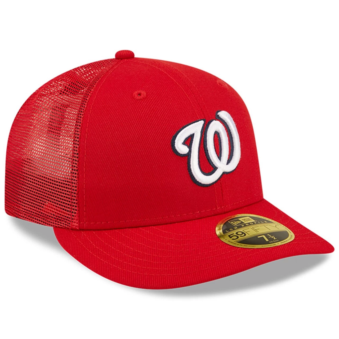 Men's Washington Nationals New Era Red Authentic Collection Mesh Back Low Profile 59FIFTY Fitted Hat - Image 3