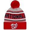 Men's Washington Nationals New Era Red Cheer Cuffed Knit Hat With Pom