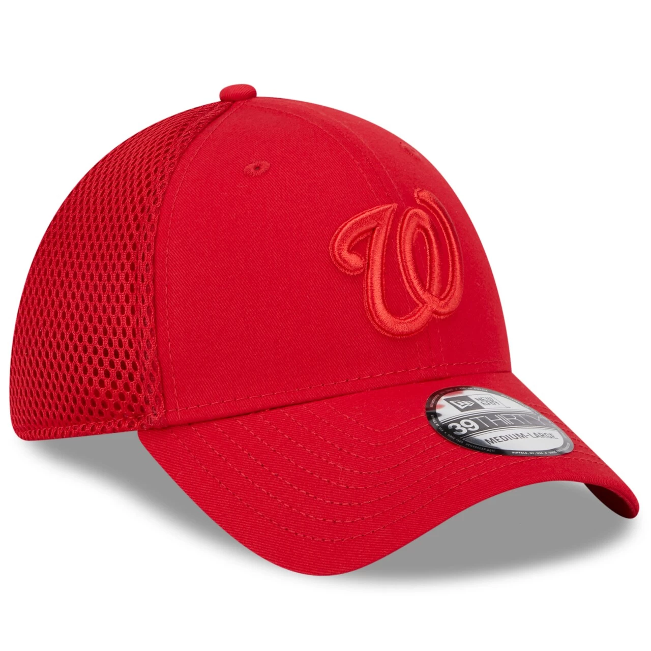 Men's Washington Nationals New Era Red Tonal Team Neo 39THIRTY Flex Hat - Image 3