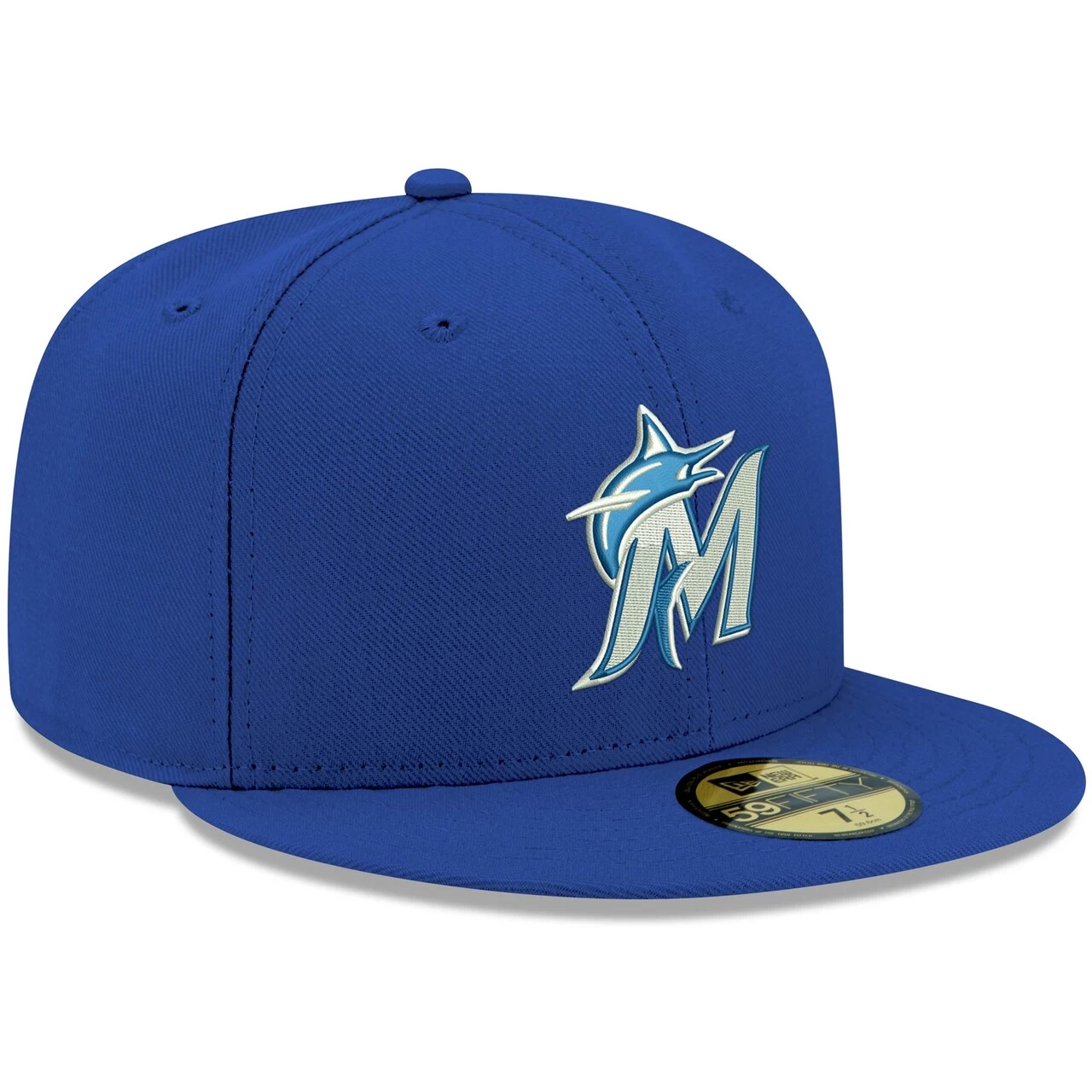 Men's Miami Marlins New Era Royal White Logo 59FIFTY Fitted Hat - Image 3