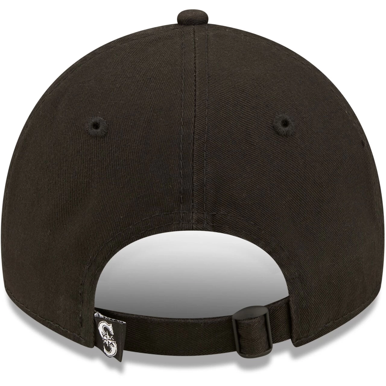 Men's Seattle Mariners New Era Black On Black Core Classic 2.0 9TWENTY Adjustable Hat - Image 4