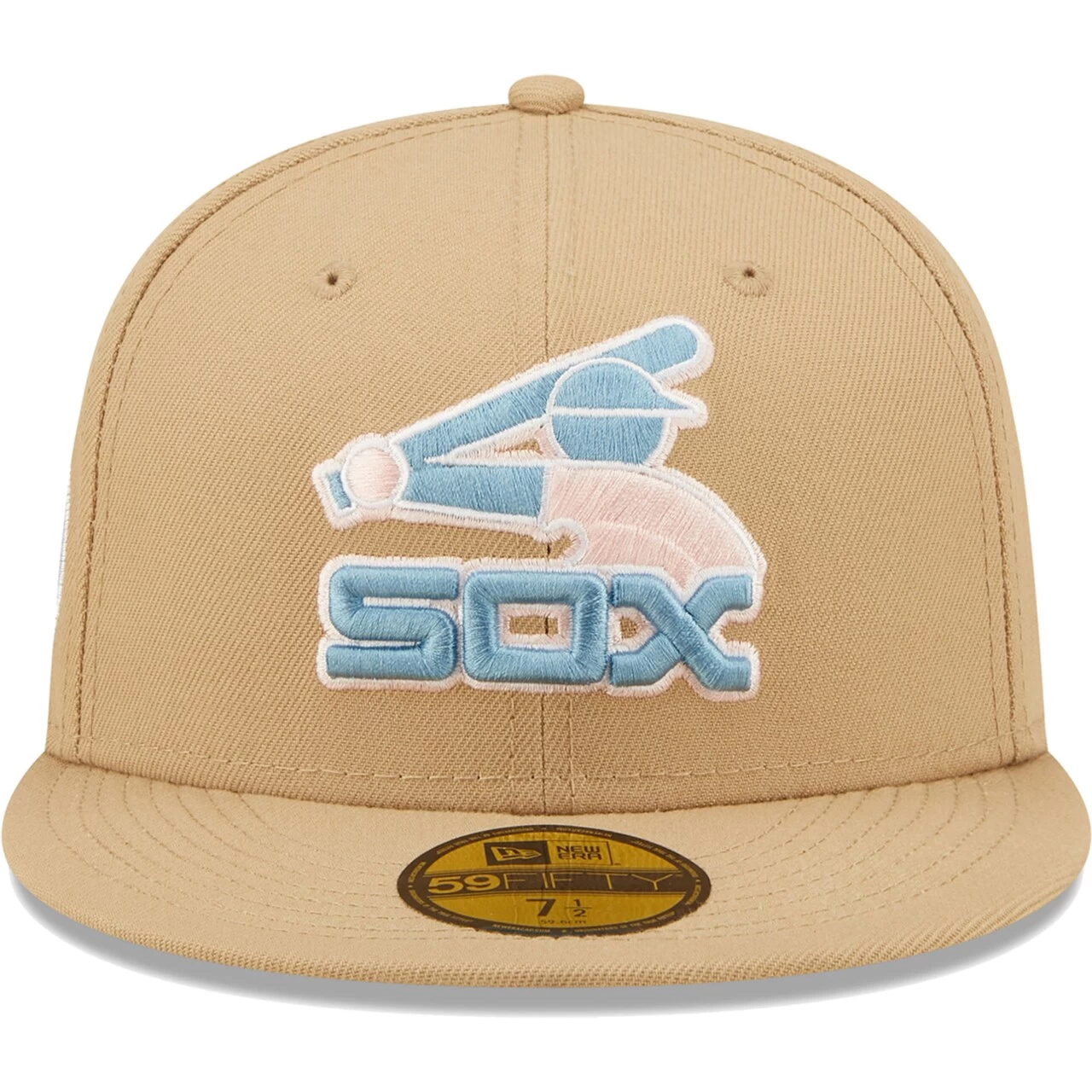 Men's Chicago White Sox New Era Tan 75th Anniversary Of Comiskey Park Sky Blue Undervisor 59FIFTY Fitted Hat - Image 2