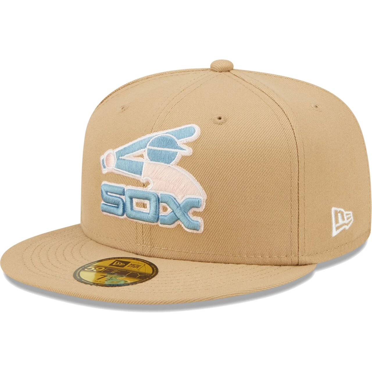 Men's Chicago White Sox New Era Tan 75th Anniversary Of Comiskey Park Sky Blue Undervisor 59FIFTY Fitted Hat - Image 3