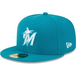 Men's Miami Marlins New Era Turquoise 59FIFTY Fitted Hat
