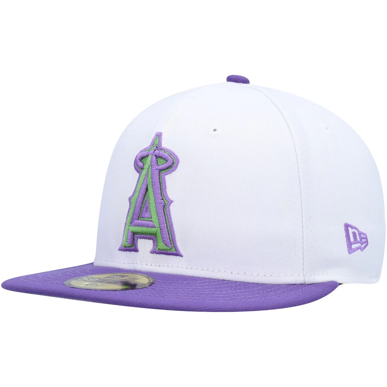 Men's Los Angeles Angels New Era White 2002 World Series Side Patch 59FIFTY Fitted Hat - Image 3