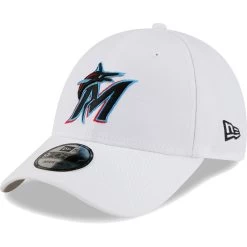 Men's Miami Marlins New Era White League II 9FORTY Adjustable Hat