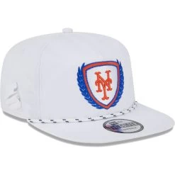 Men's New York Mets New Era White Golfer Tee 9FIFTY Snapback Hat