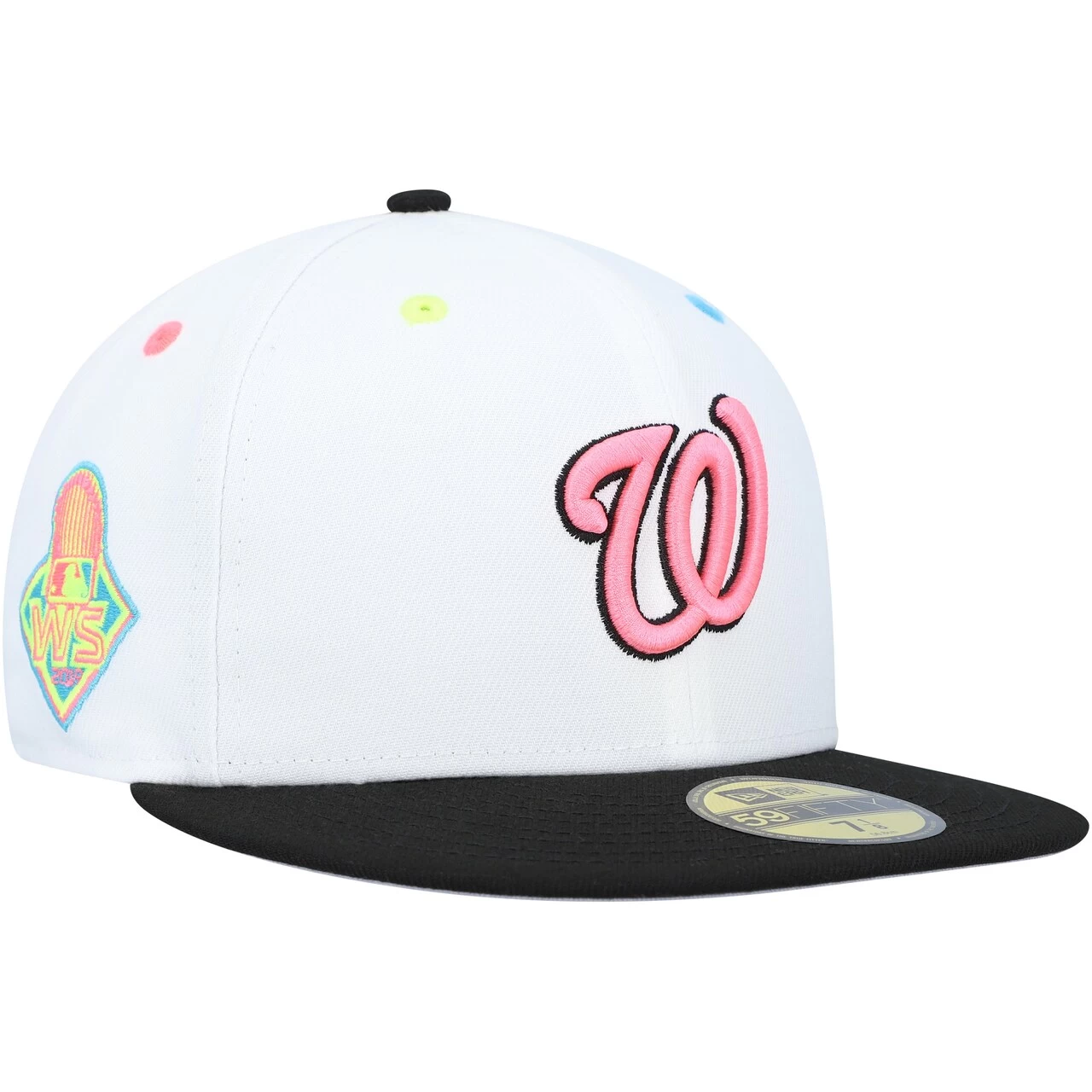 Men's Washington Nationals New Era White 2019 World Series Neon Eye 59FIFTY Fitted Hat