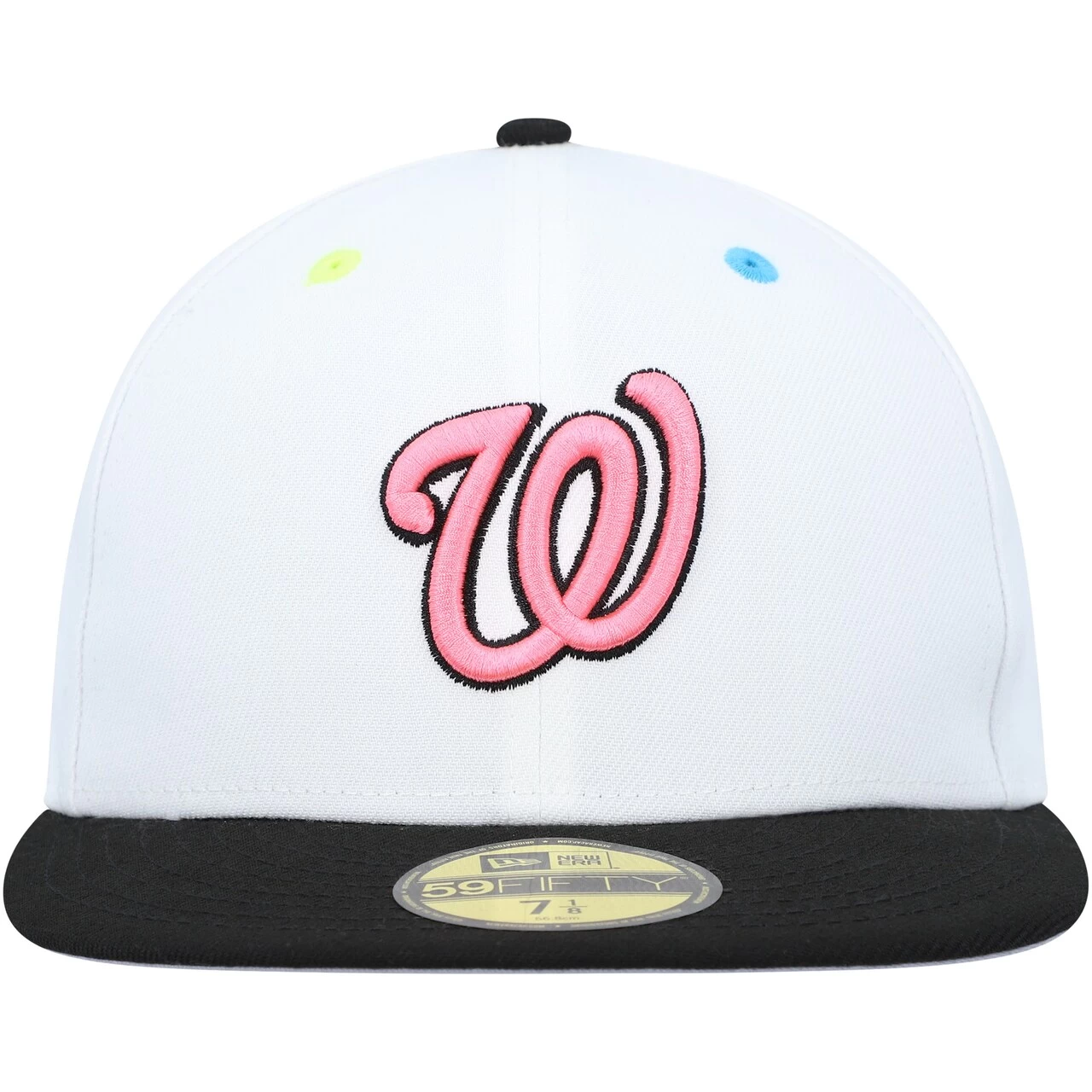 Men's Washington Nationals New Era White 2019 World Series Neon Eye 59FIFTY Fitted Hat - Image 2