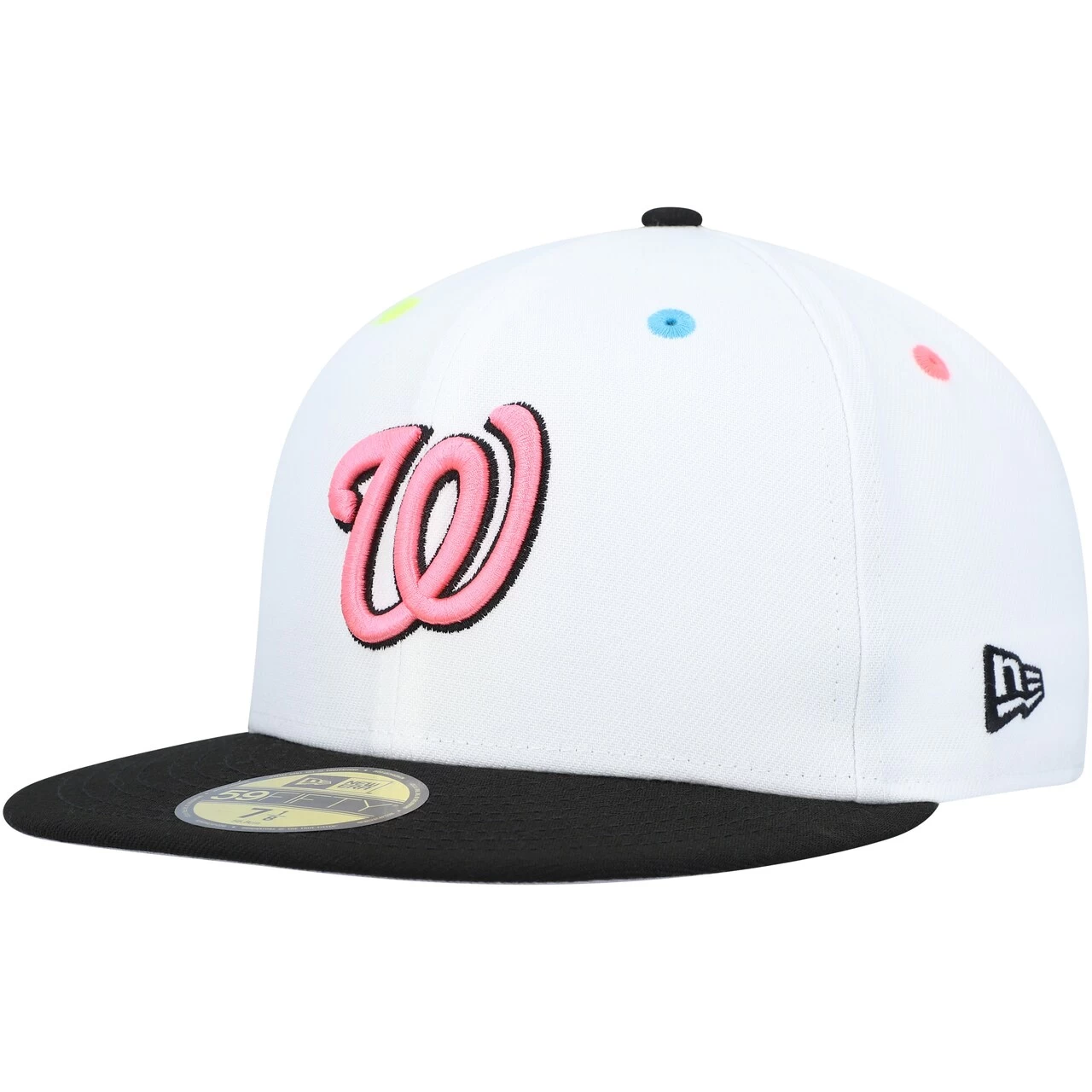 Men's Washington Nationals New Era White 2019 World Series Neon Eye 59FIFTY Fitted Hat - Image 3
