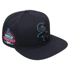 Men's Chicago White Sox Pro Standard Black Cooperstown Collection Neon Prism Snapback Hat