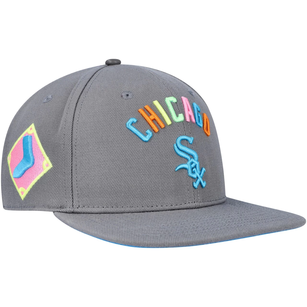 Men's Chicago White Sox Pro Standard Gray Washed Neon Snapback Hat