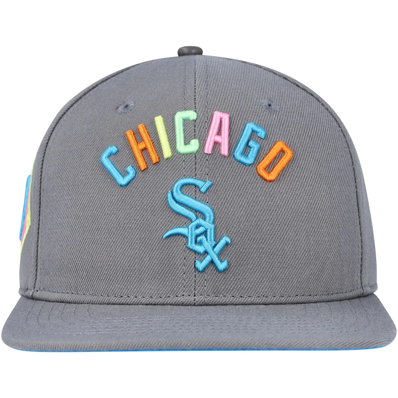 Men's Chicago White Sox Pro Standard Gray Washed Neon Snapback Hat - Image 2