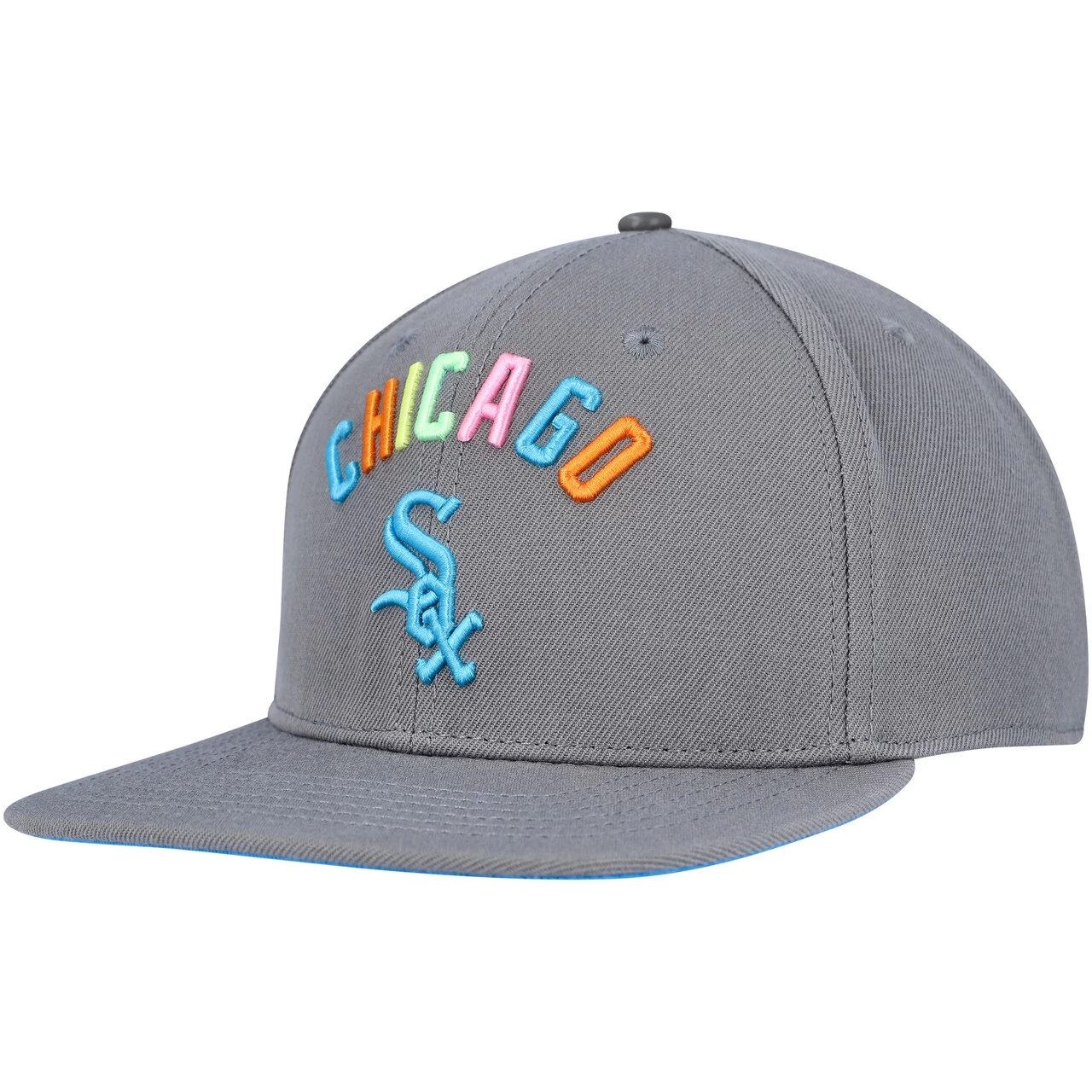 Men's Chicago White Sox Pro Standard Gray Washed Neon Snapback Hat - Image 3