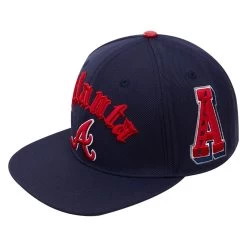 Men's Atlanta Braves Pro Standard Navy 2021 World Series Old English Snapback Hat