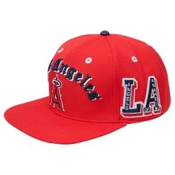 Men's Los Angeles Angels Pro Standard Red 2002 World Series Old English Snapback Hat