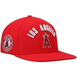 Men's Los Angeles Angels Pro Standard Red Stacked Logo Snapback Hat