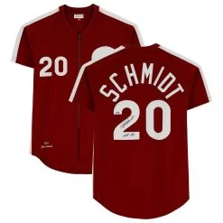 Autographed Philadelphia Phillies Mike Schmidt Fanatics Authentic Mitchell & Ness Authentic Maroon 1979 Jersey With "HOF 95" Inscription