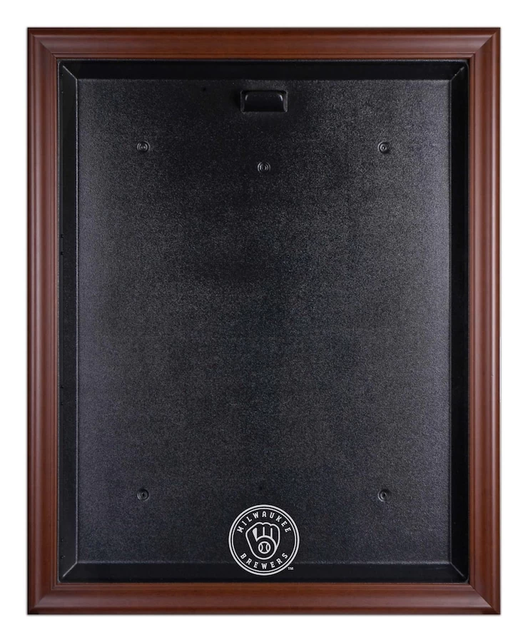 Milwaukee Brewers Fanatics Authentic Brown Framed 2020-Present Logo Jersey Display Case