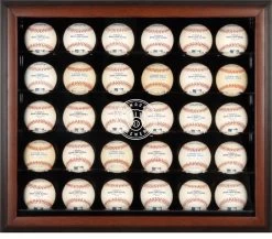 Milwaukee Brewers Fanatics Authentic Brown Framed 30-Ball 2020-Present Logo Display Case