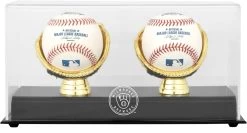 Milwaukee Brewers Fanatics Authentic Gold Glove Double Baseball 2020-Present Logo Display Case