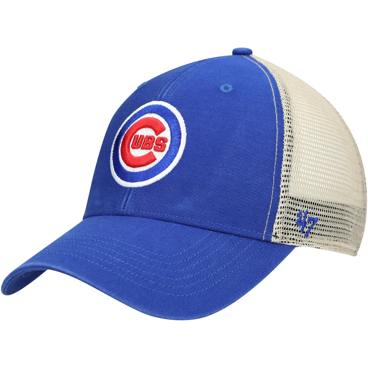 Men's Chicago Cubs '47 Royal/Natural Flagship Washed MVP Trucker Snapback Hat