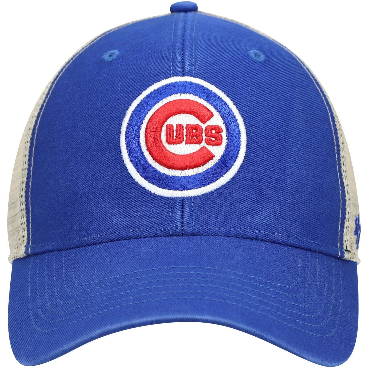 Men's Chicago Cubs '47 Royal/Natural Flagship Washed MVP Trucker Snapback Hat - Image 2