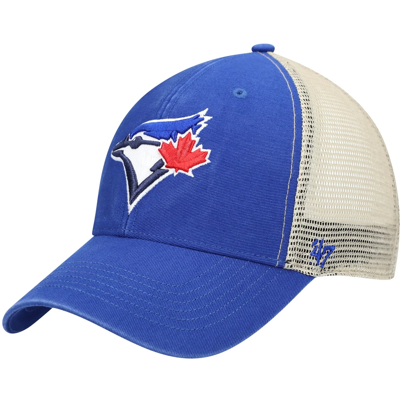 Men's Toronto Blue Jays '47 Royal/Natural Flagship Washed MVP Trucker Snapback Hat