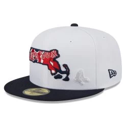 Men's Boston Red Sox New Era White/Navy State 59FIFTY Fitted Hat