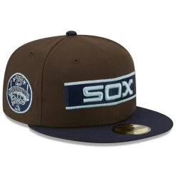 Men's Chicago White Sox New Era Brown/Navy Comiskey Park 75th Anniversary Walnut 9FIFTY Fitted Hat