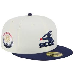 Men's Chicago White Sox New Era Stone/Navy Retro 59FIFTY Fitted Hat