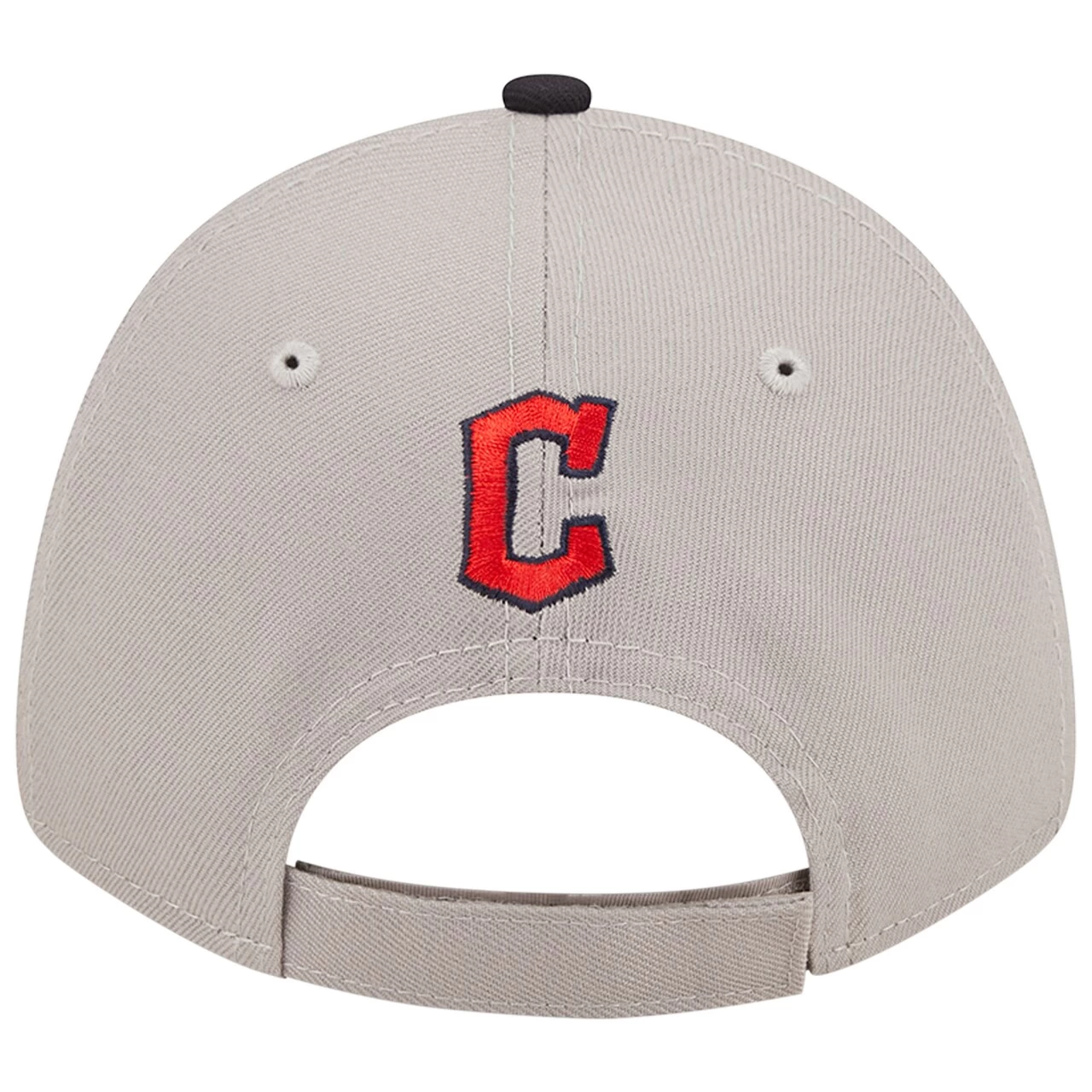 Men's Cleveland Guardians New Era Gray/Navy League 9FORTY Adjustable Hat - Image 4