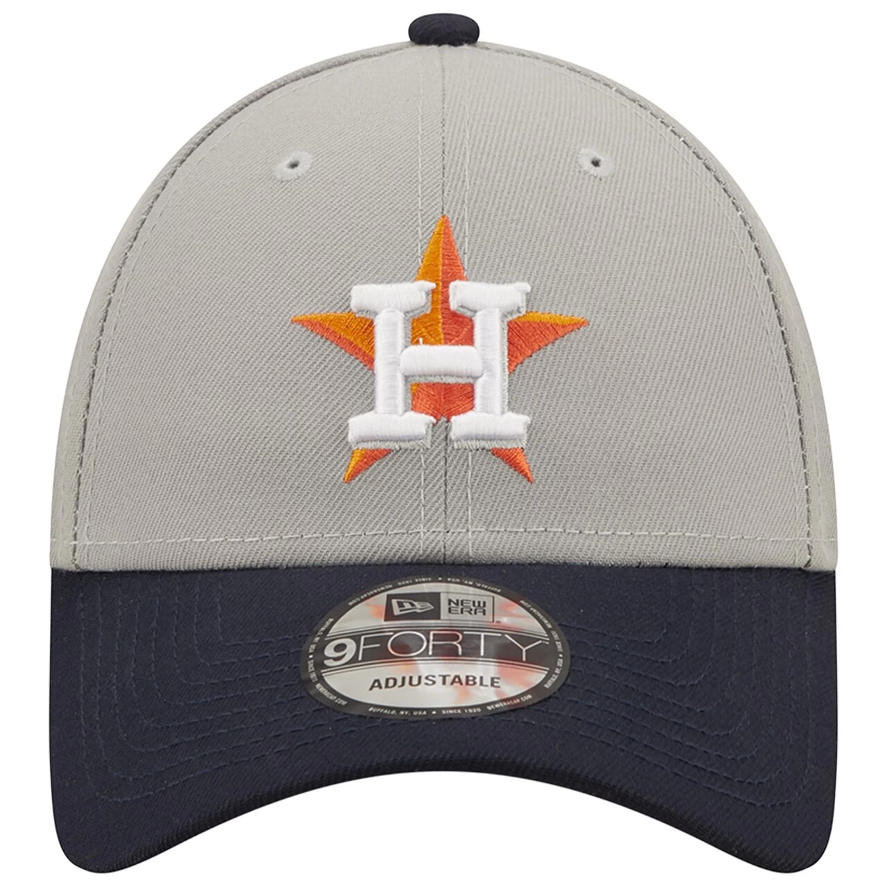 Men's Houston Astros New Era Gray/Navy League 9FORTY Adjustable Hat - Image 2