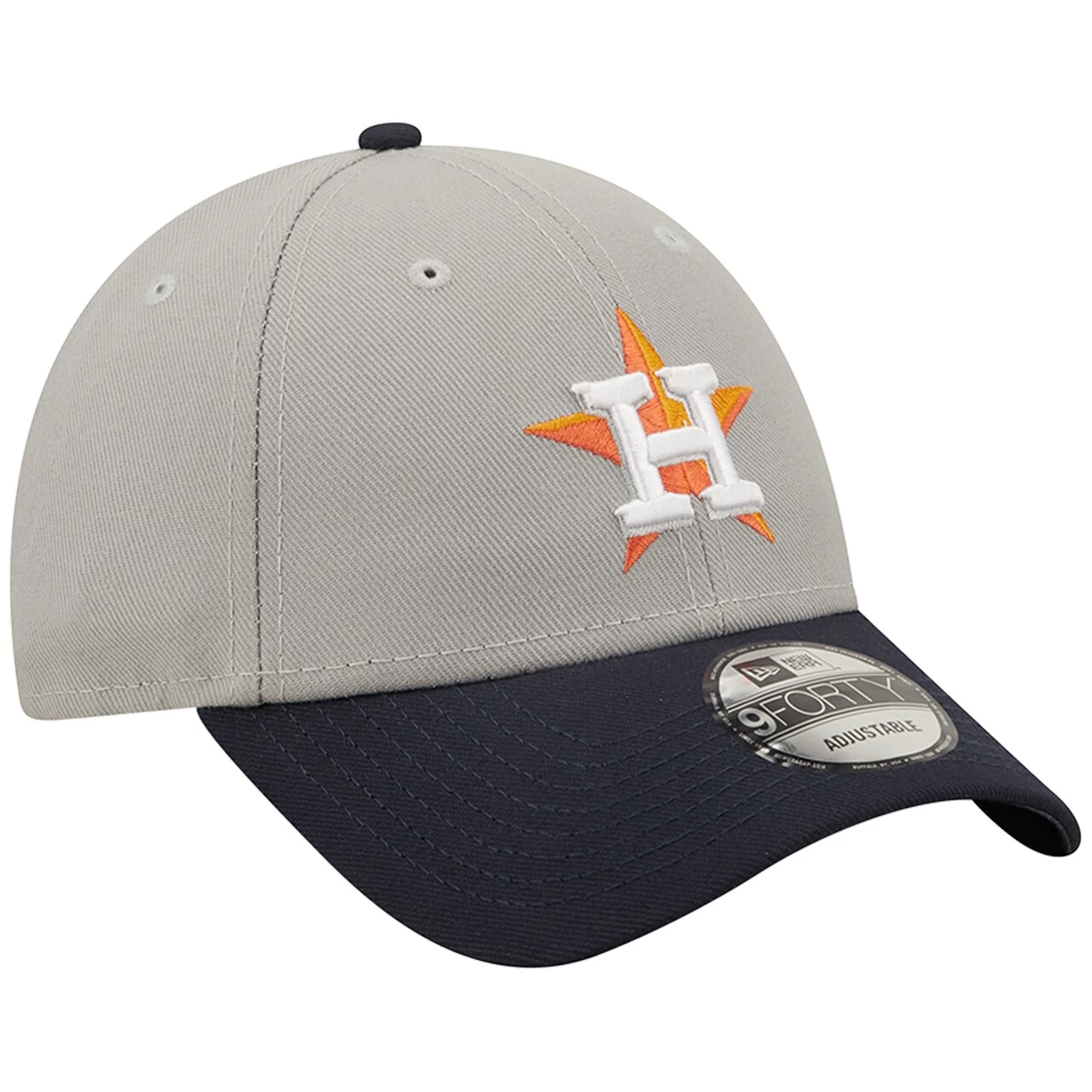 Men's Houston Astros New Era Gray/Navy League 9FORTY Adjustable Hat - Image 3
