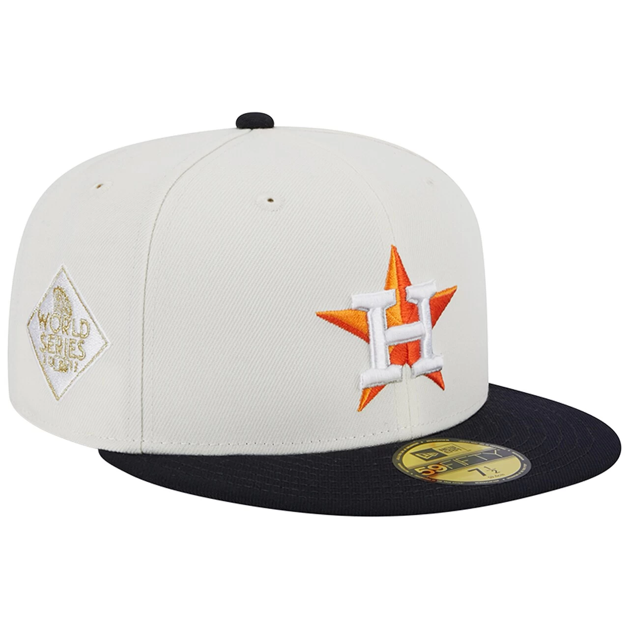 Men's Houston Astros New Era Stone/Navy Retro 59FIFTY Fitted Hat