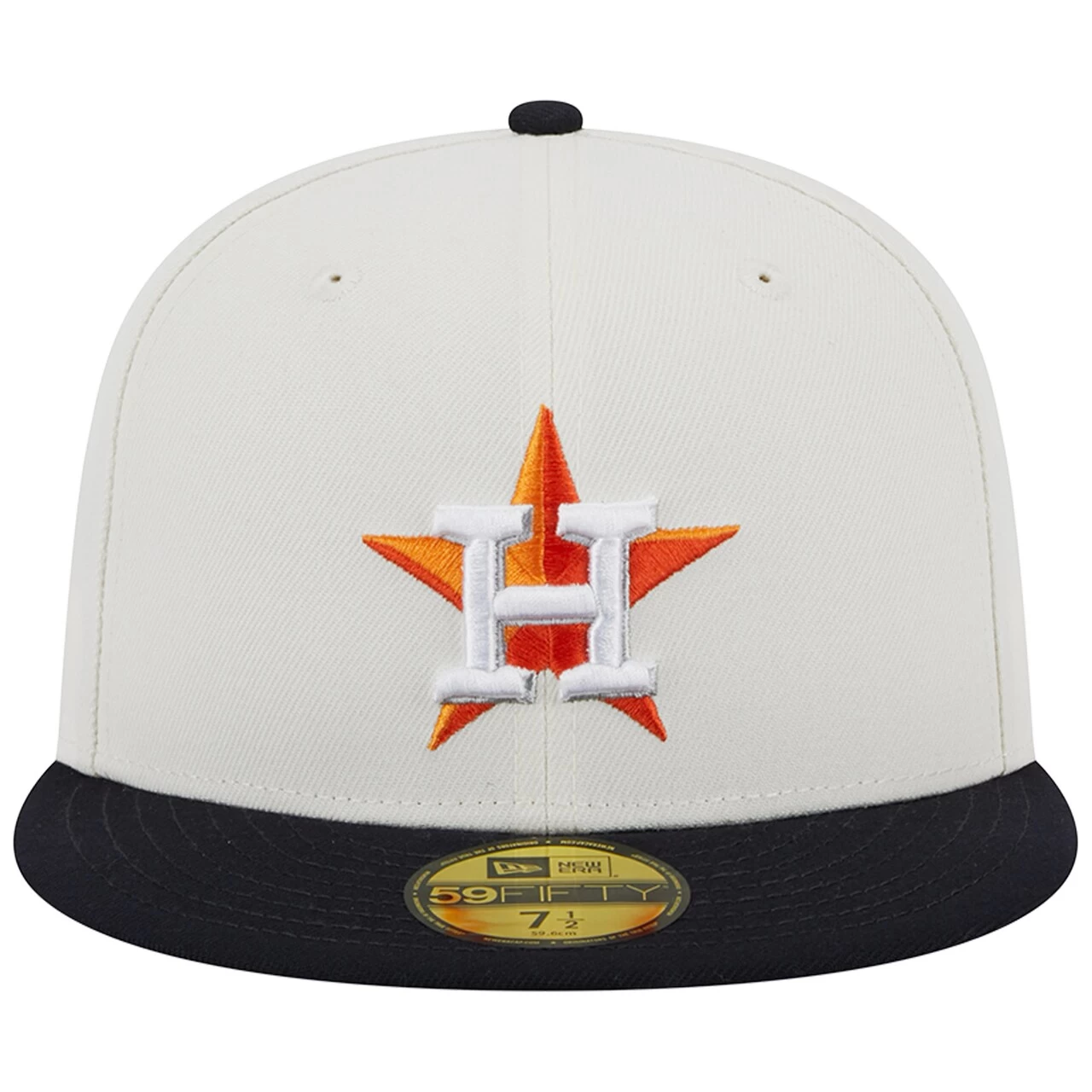 Men's Houston Astros New Era Stone/Navy Retro 59FIFTY Fitted Hat - Image 2
