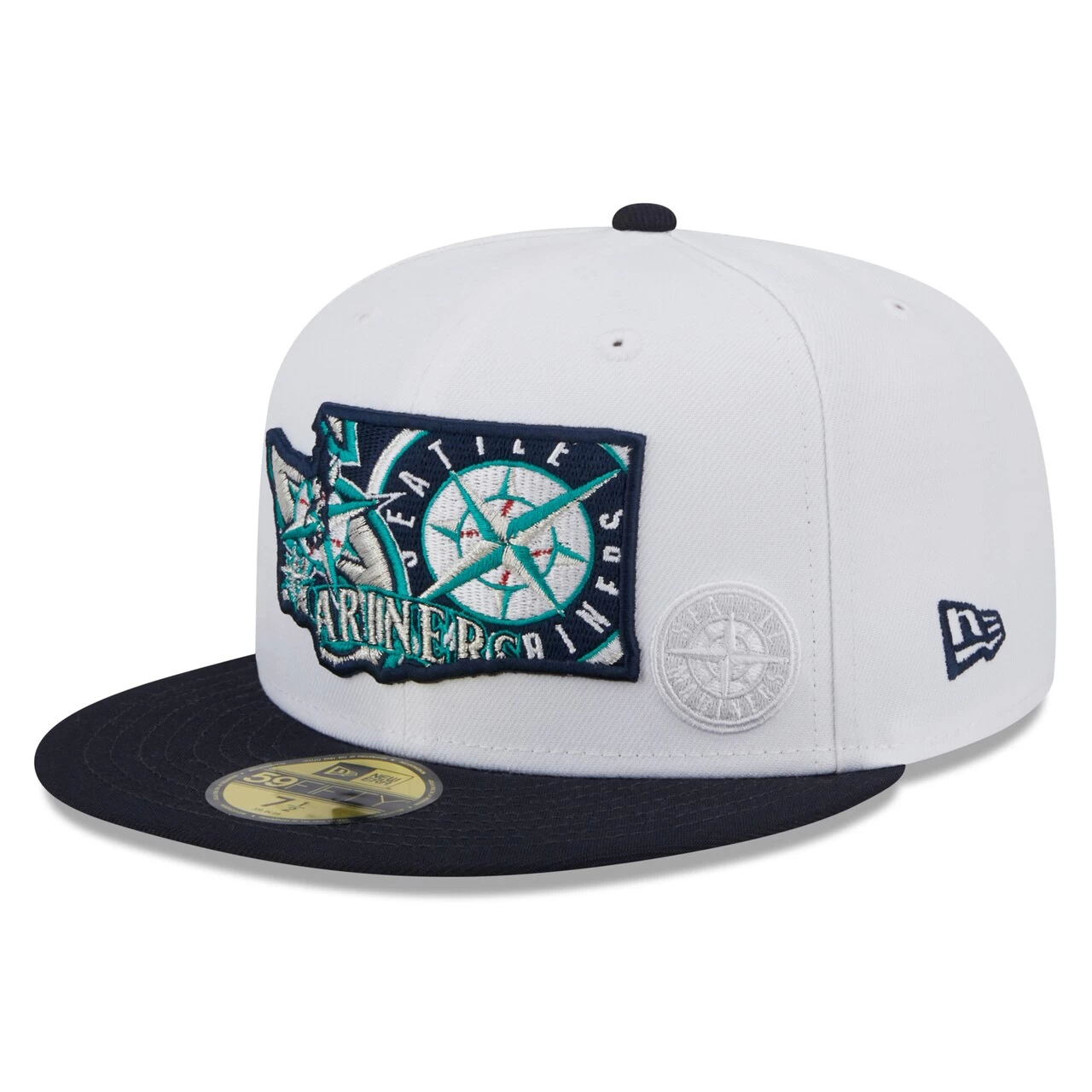 Men's Seattle Mariners New Era White/Navy State 59FIFTY Fitted Hat