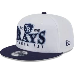 Men's Tampa Bay Rays New Era White/Navy Crest 9FIFTY Snapback Hat