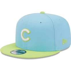 Men's Chicago Cubs New Era Light Blue/Neon Green Spring Basic Two-Tone 9FIFTY Snapback Hat